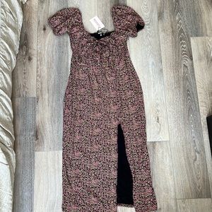 NWT Missguided Floral Milkmaid Midi Dress